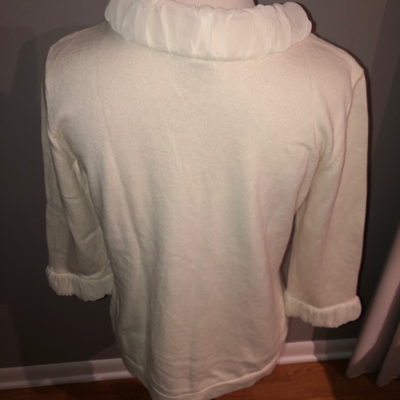 Elegant J Jill cream cardigan with 3/4 sleeves - Picture 5 of 7